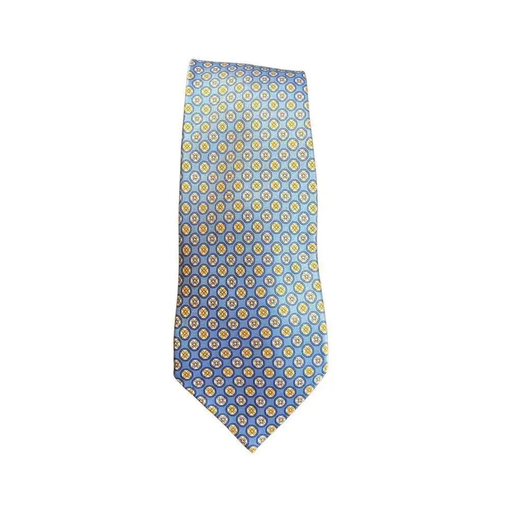 Countess, Mara, men’s vintage blue and yellow silk tie 57